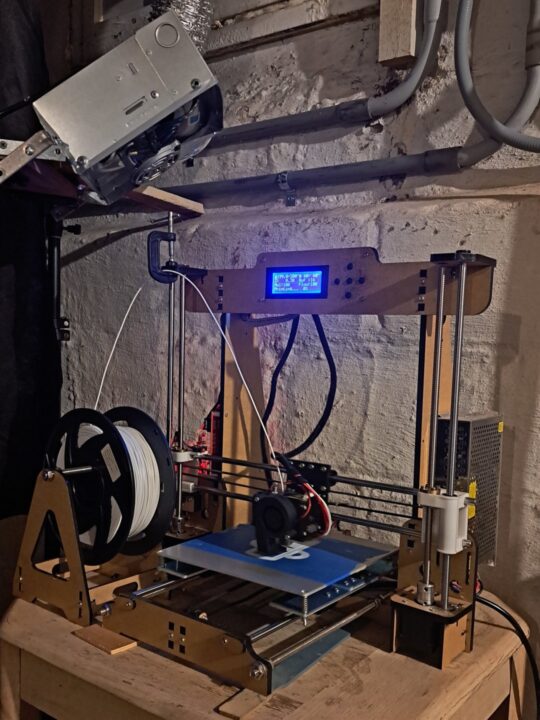 Anet8 3D printer with bathroom fan