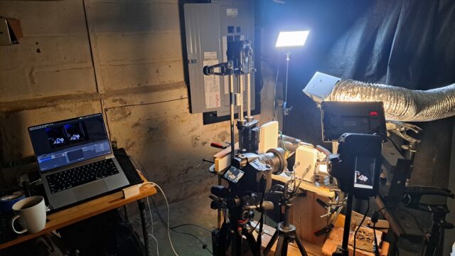 Stop motion setup in basement